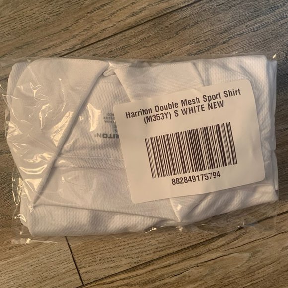 NWT HARRITON DOUBLE MESH SPORT SHIRT WHITE SMALL & MEDIUM - Picture 2 of 9